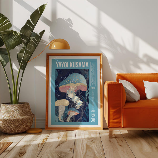 Grafica artistica raffigurante l'oceano esposta come parte di una serie unica di stampe artistiche.