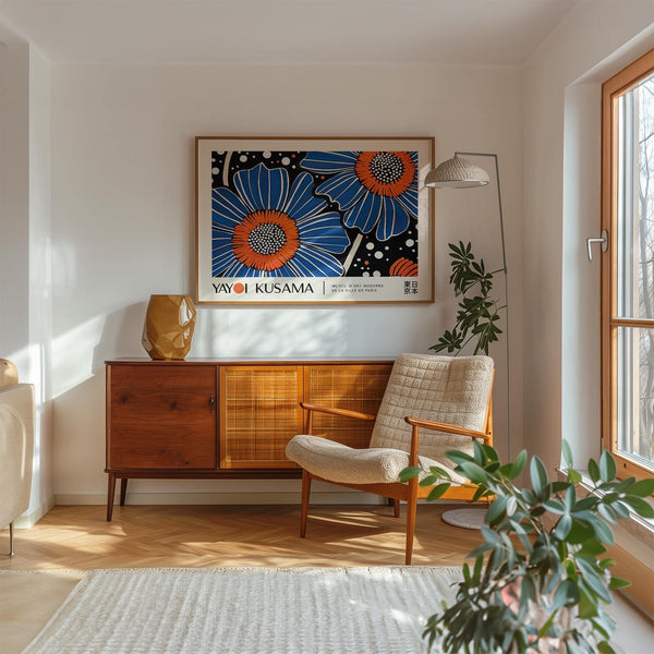 Arte floreale unica ispirata allo stile caratteristico di Yayoi Kusama