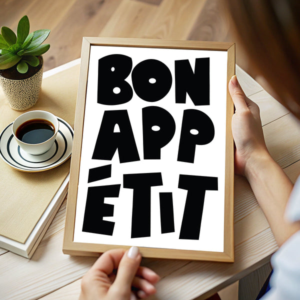 French art prints with bold monochrome typography