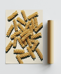 Fusilli Pasta Stampa artistica dai toni beige e giallo per una cucina moderna