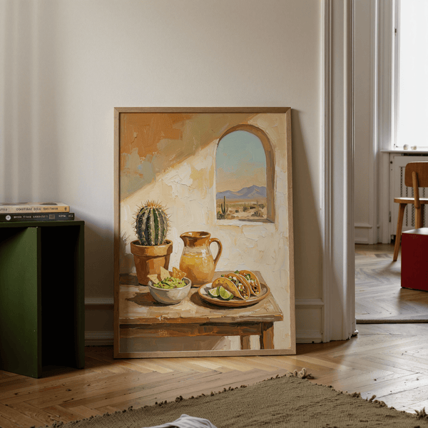 Arte culinaria messicana che mette in risalto i colori principali per la stampa artistica da parete del soggiorno