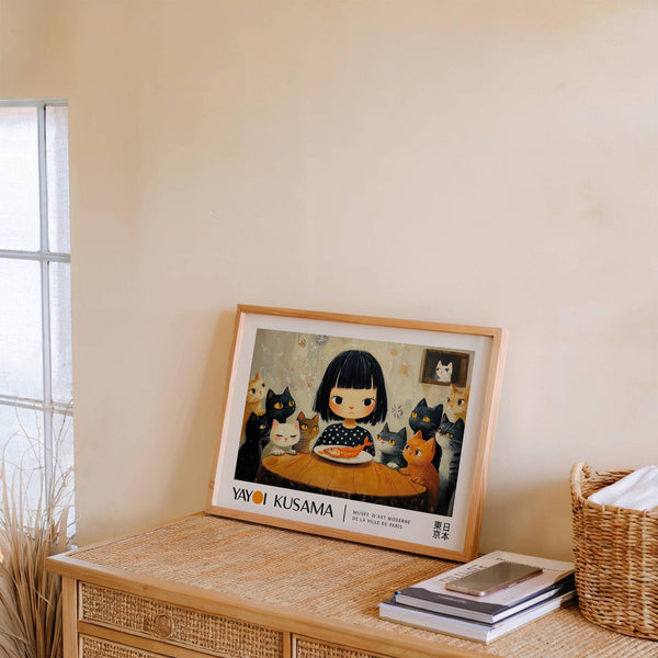 Quadro unico con gatto di Yayoi Kusama per camerette dei bambini