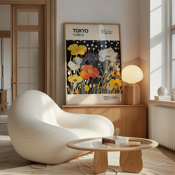 Stampa decorativa giapponese di alta qualità con motivo floreale cosmico