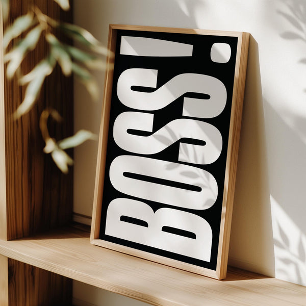 Regalo per il capo con forte contrasto tipografico nero