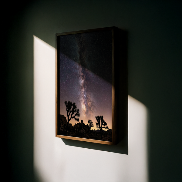 Night Desert Poster wall art with Purple sky for study area décor