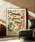 Wall Art of Fish con pesci dagli occhi grandi e forme vegetali fluenti.