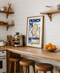 Stampa artistica French 75 in stile vintage per decorare la sala da pranzo