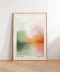 Peaceful wall art in soft green and orange tones inspired by Rothko.