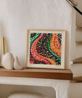 Vibrant wave pattern abstract colorful art for modern home offices