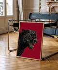 Striking red and black Wildlife Wall Art for office décor