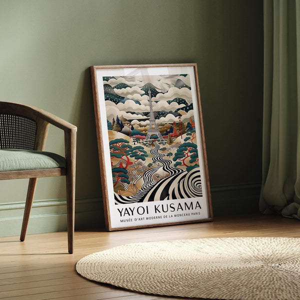 Espressiva opera d'arte raffigurante la Torre Eiffel con intricati dettagli astratti