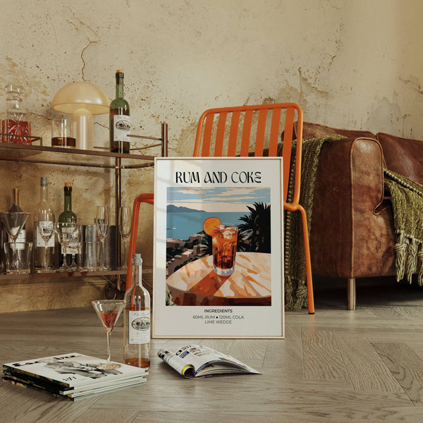 Poster con ricette di cocktail unici, con bevande classiche