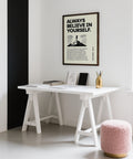 Poster minimalista "Credi in te stesso" per la casa e l'ufficio
