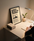 Poster moderno "Credi in te stesso" per interni stimolanti