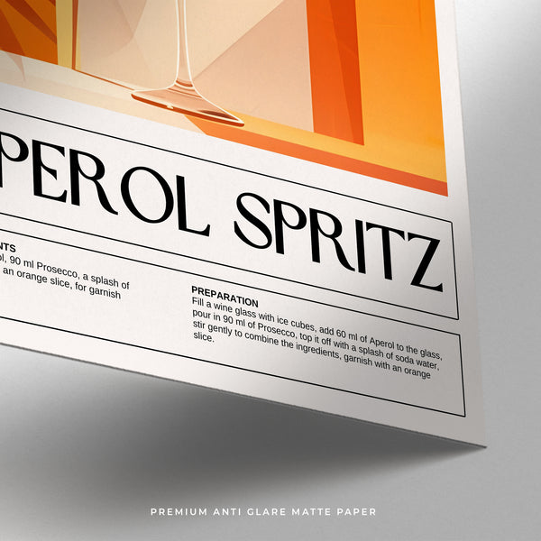 Poster Aperol Spritz con forme geometriche audaci