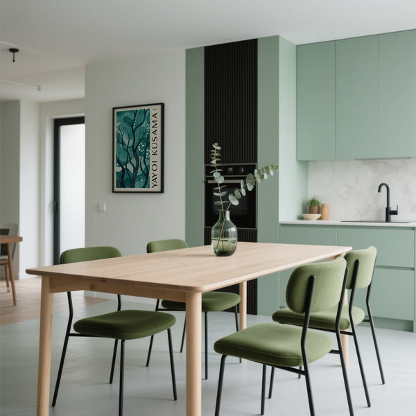 Poster Green Nature con motivi astratti fluidi