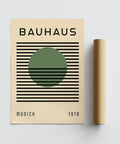 Poster artistico astratto in stile Bauhaus che mette in risalto equilibrio e struttura
