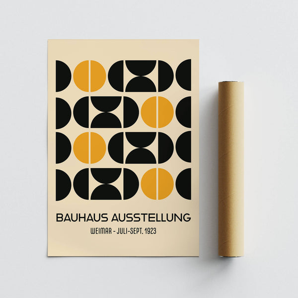 Poster geometrico Bauhaus di alta qualità su carta opaca