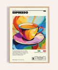 Poster espresso con decorazioni murali retrò dedicate al caffè