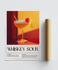 Stampa opaca di alta qualità raffigurante Whiskey Sour, decorazione da parete per zona bar