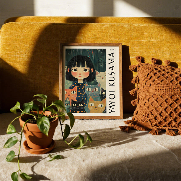 Poster di Yayoi Kusama ispirato all'estetica d'avanguardia