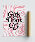 Girls Don't Cry - Decorazione da parete rosa con tipografia per camera da letto femminile, per un arredamento moderno
