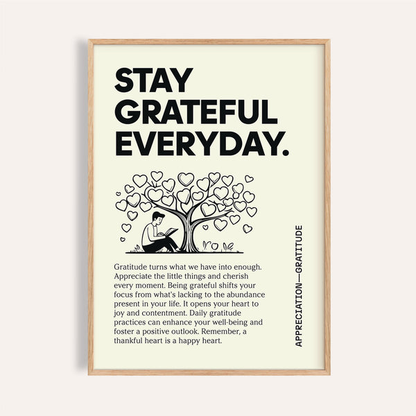 Poster con frasi motivazionali e citazioni sulla gratitudine