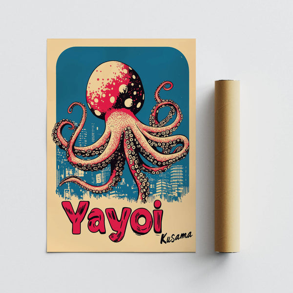 Poster artistico con polpo colorato per gli amanti dell'oceano e i collezionisti d'arte