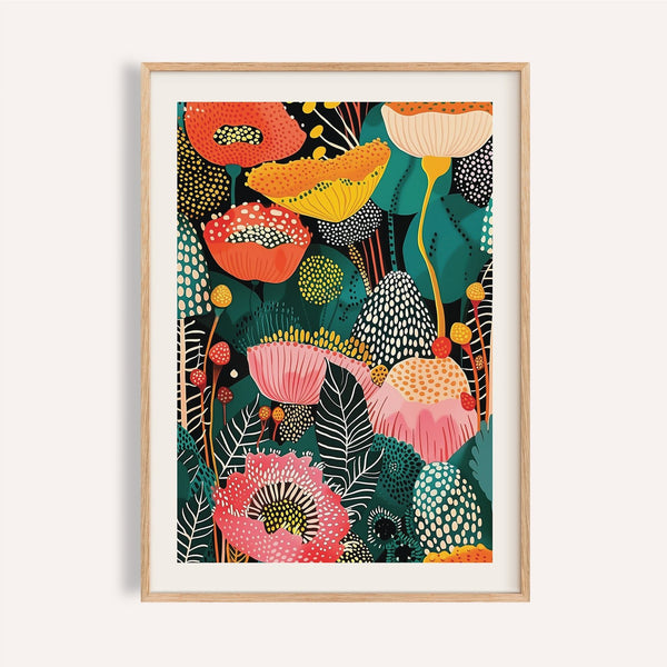 Decorazione murale floreale a strati in rosa e verde progettata per gli interni della sala da pranzo