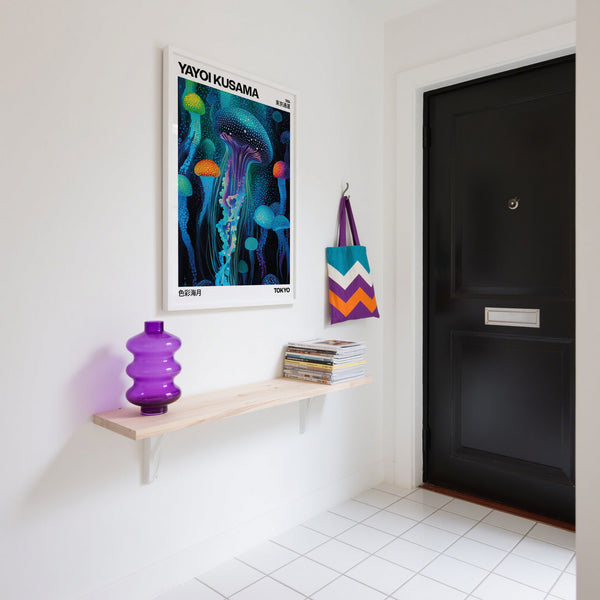 Abstract Yayoi Kusama Arte con vivaci meduse