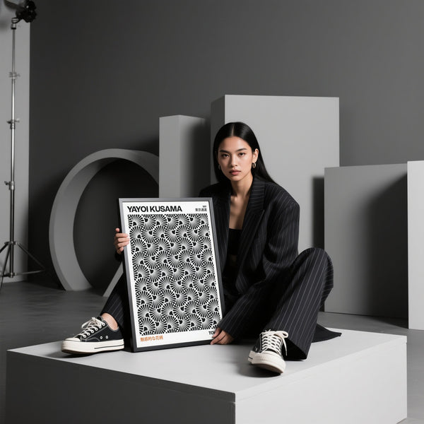 Hypnotic Wall Art esposta con modella giapponese