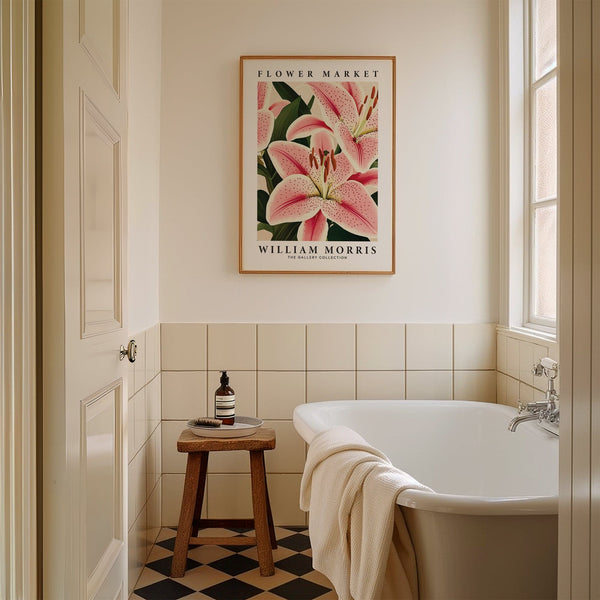 Decorazione murale botanica con elegante dipinto raffigurante un giglio