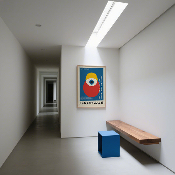 Poster espositivo in stile moderno di metà secolo per decorazioni murali audaci.