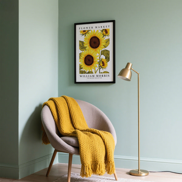 Decorazione floreale da parete con intricati motivi artistici raffiguranti girasoli