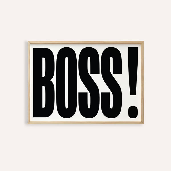 Decorazione murale per ufficio con audace design tipografico BOSS