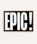 Poster con caratteri in grassetto e design tipografico EPIC