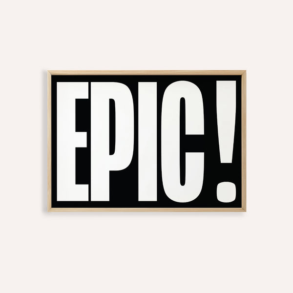 Poster con caratteri in grassetto e design tipografico EPIC