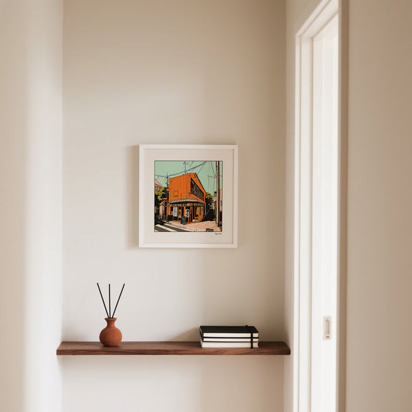 Orange building Tokyo Wall Art for home decor