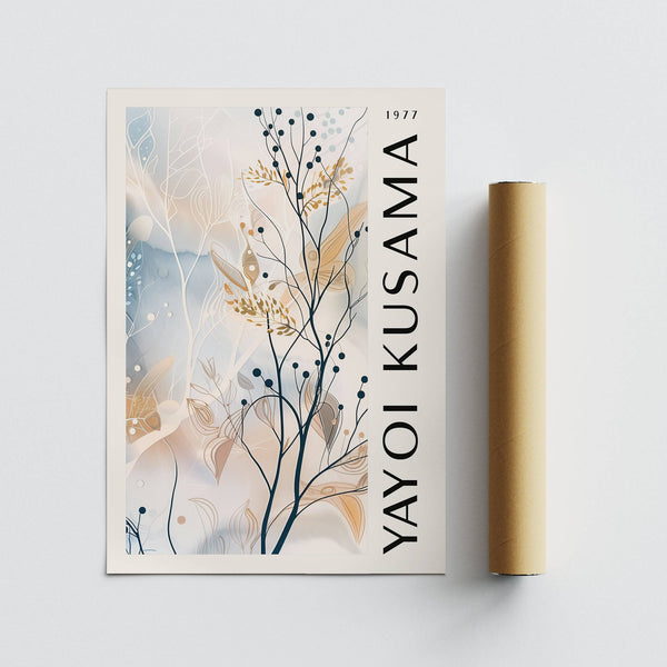 Grande opera d'arte da parete neutra per interni Japandi e contemporanei