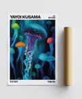 Poster colorato con meduse ispirato a Yayoi Kusama
