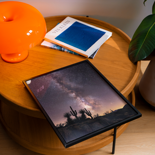 Cactus Night Print desert art print with bold colors for creative studio decor