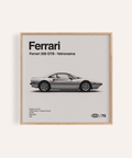 Ferrari 308 GTB Stampa in bianco e nero per decorare le pareti del soggiorno