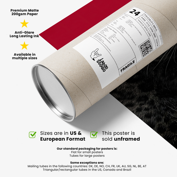 Eye-catching Wildlife Wall Art in red and black for workspace