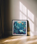 Pezzo d'arte da parete ispirato al mare con stile astratto contemporaneo