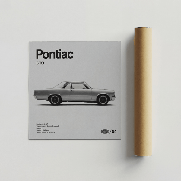 Stampa artistica Pontiac Gto con design vintage da esporre in corridoio
