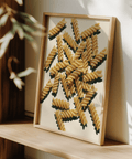 Fusilli Pasta Art decorazione murale in beige e giallo per cucina contemporanea