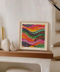 Bold wave abstract art colorful with vibrant and rhythmic design