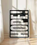 Poster tipografico HOPE per decorazione murale.