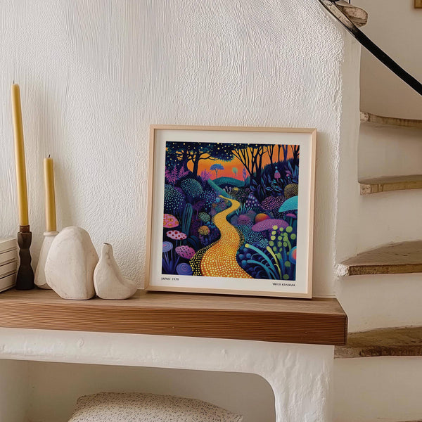 Stampa pop art astratta a pois con colori vivaci