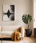 Black Meditation Art Print poster for bedroom tranquil décor